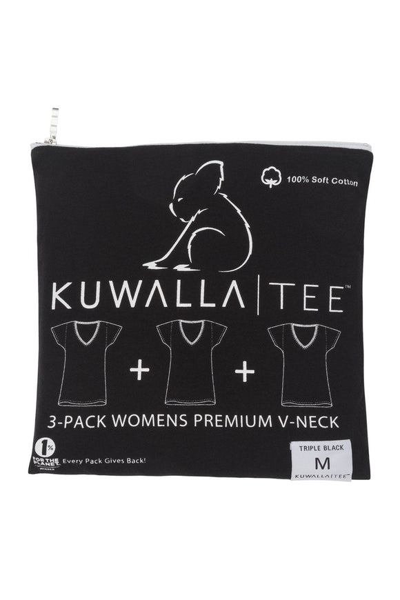 Kuwalla Tee Women 3 Pack Black Vee Neck - My Filosophy