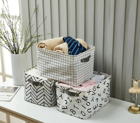Large 6-Pack Water Resistant Storage Bin with Handles - Lightweight Patterned - My Filosophy