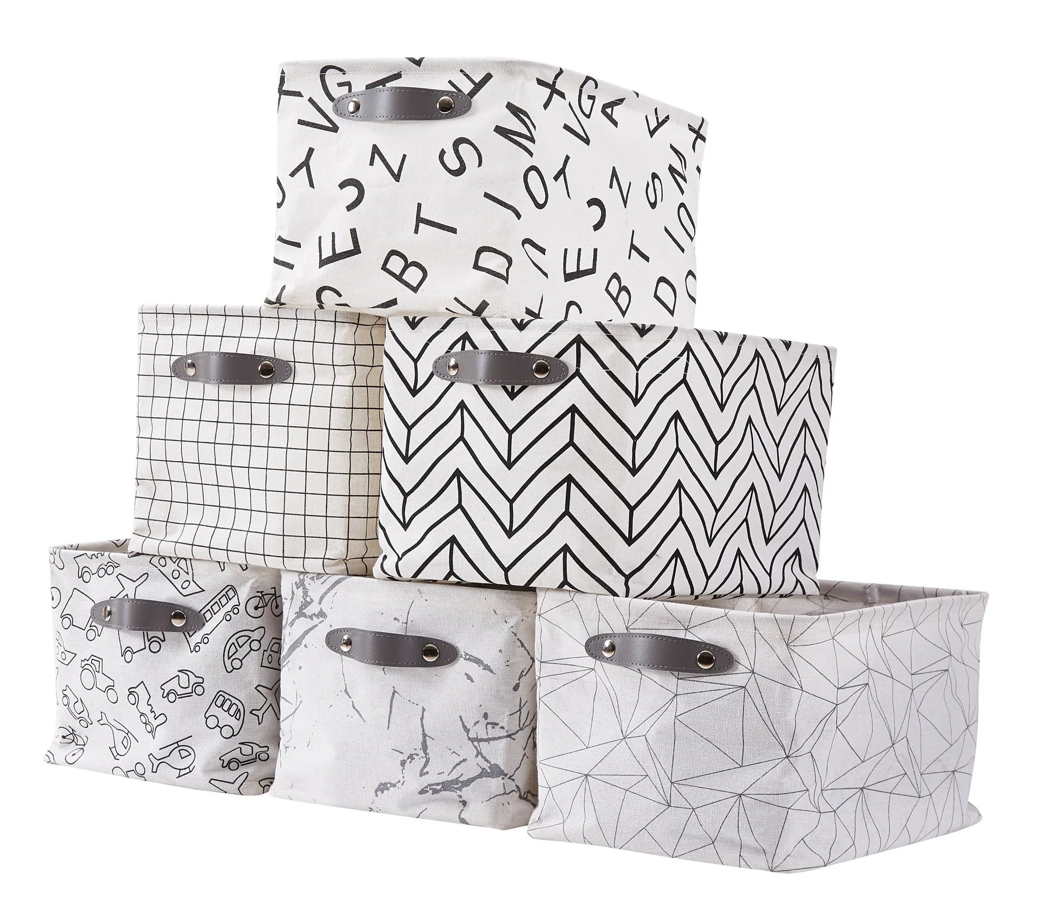 Large 6-Pack Water Resistant Storage Bin with Handles - Lightweight Patterned - My Filosophy