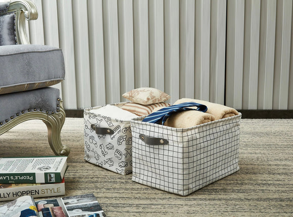 Large 6-Pack Water Resistant Storage Bin with Handles - Lightweight Patterned - My Filosophy