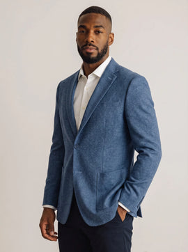 7 Downie Ludlow Blue Donegal Knit Sport Coat - 0