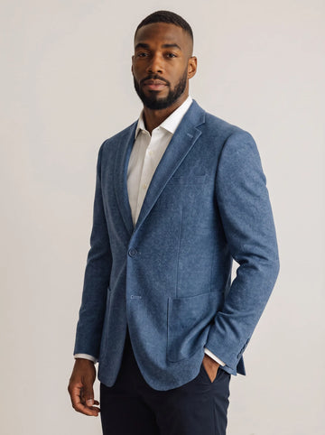 7 Downie Ludlow Blue Donegal Knit Sport Coat - 0