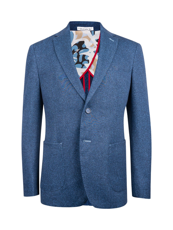 7 Downie Ludlow Blue Donegal Knit Sport Coat