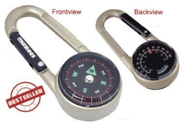 Munkees Carabiner Compass with Thermometer - My Filosophy