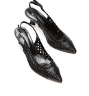 La Canadienne Slingback Woven Leather Pump-8