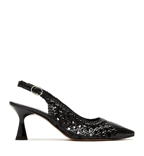 La Canadienne Slingback Woven Leather Pump