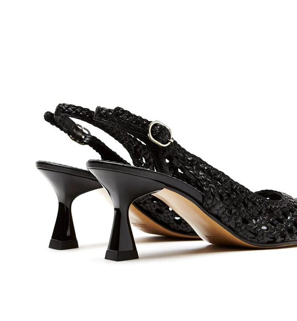 La Canadienne Slingback Woven Leather Pump