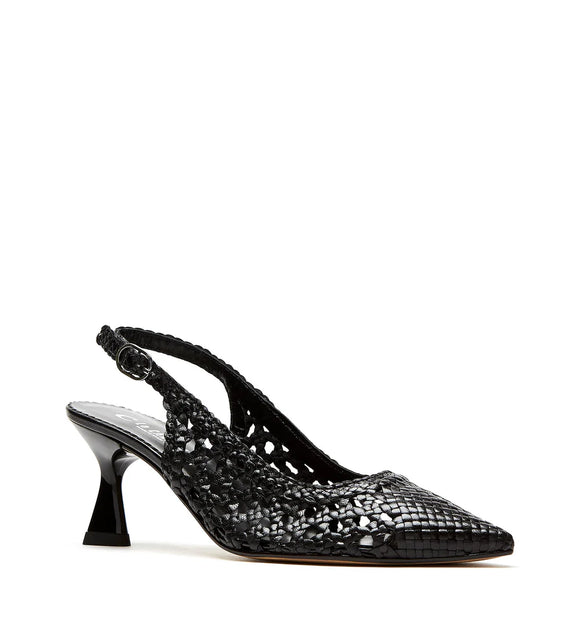 La Canadienne Slingback Woven Leather Pump