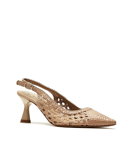 La Canadienne Slingback Woven Leather Pump