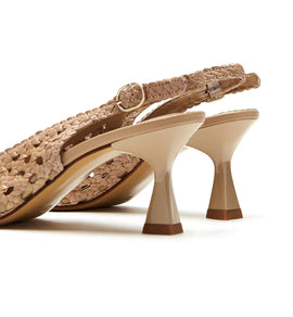 La Canadienne Slingback Woven Leather Pump - 0