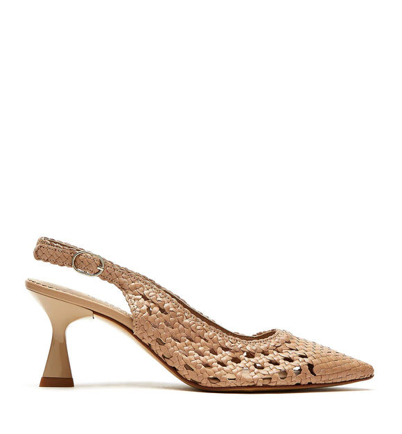 La Canadienne Slingback Woven Leather Pump