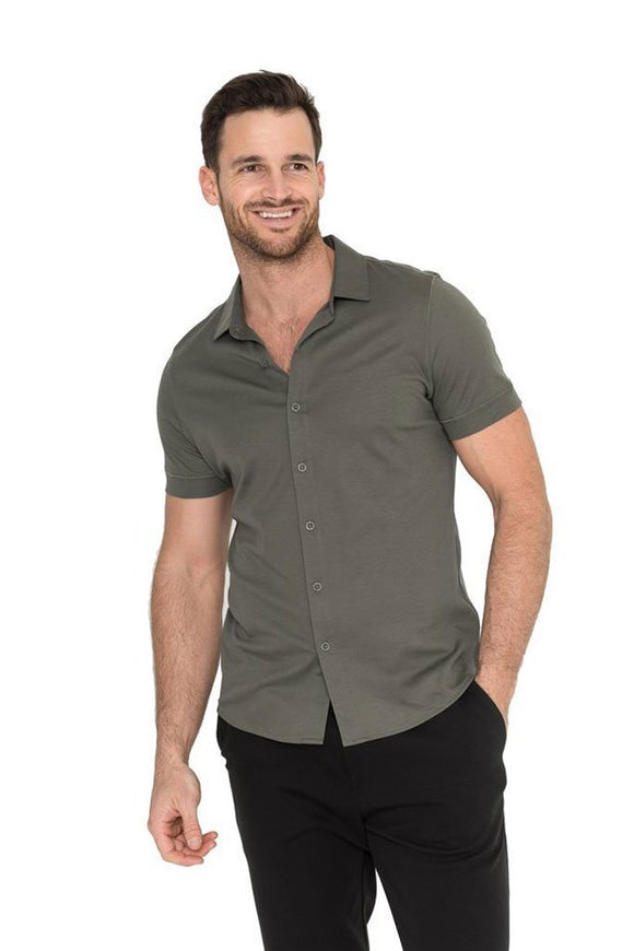 Raffi All Year Round Aqua Cotton Short Sleeve Button up RW22210 - My Filosophy