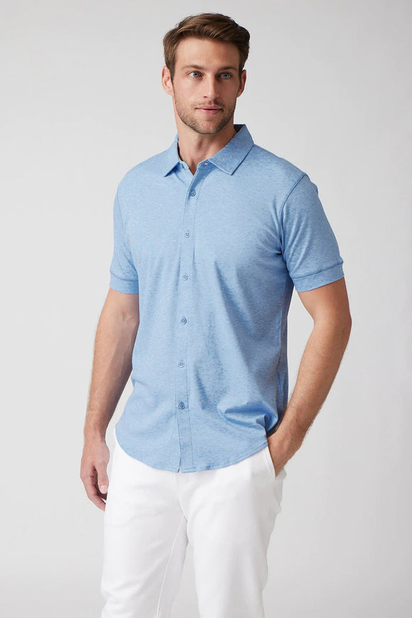 Raffi All Year Round Aqua Cotton Short Sleeve Button up RW22210 - My Filosophy