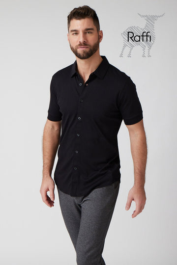 Raffi All Year Round Aqua Cotton Short Sleeve Button up RW22210 - My Filosophy