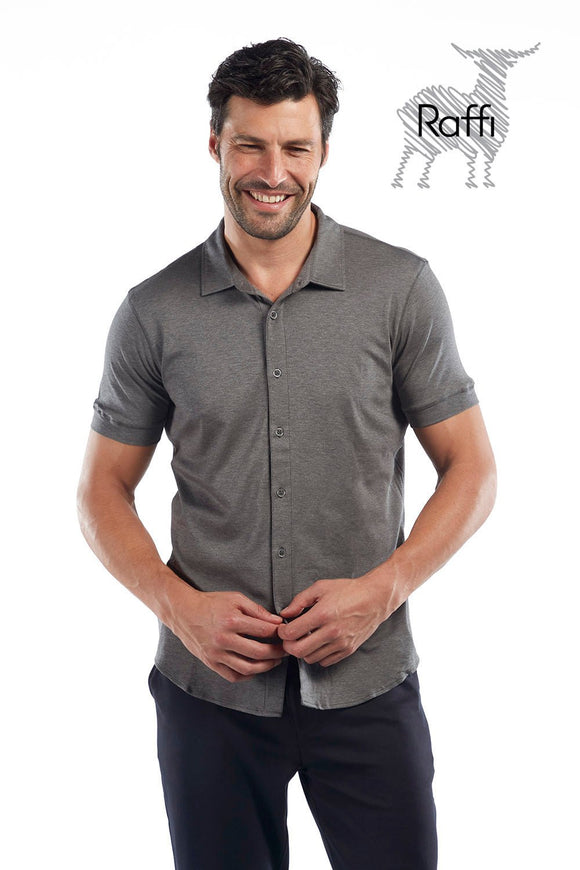 Raffi All Year Round Aqua Cotton Short Sleeve Button up RW22210 - My Filosophy