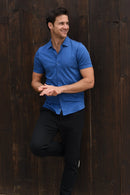 Raffi All Year Round Aqua Cotton Short Sleeve Button up RW22210 - My Filosophy