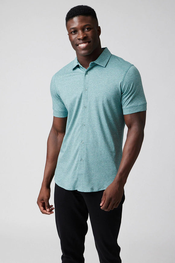 Raffi All Year Round Aqua Cotton Short Sleeve Button up RW22210 - My Filosophy