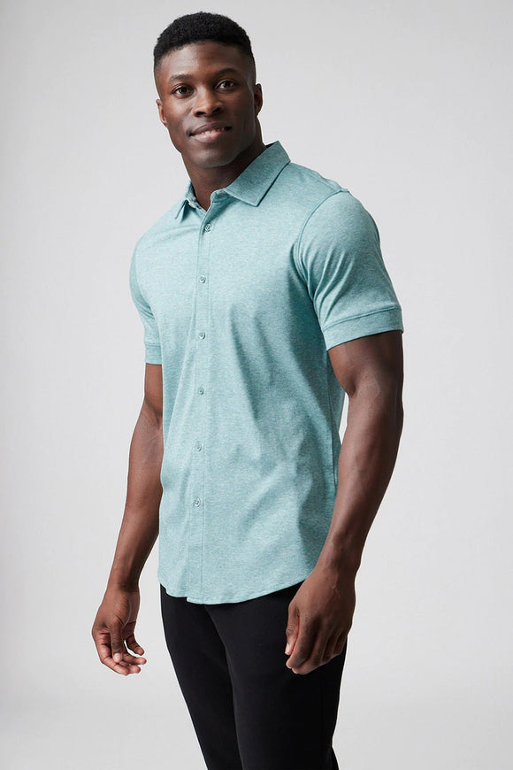Raffi All Year Round Aqua Cotton Short Sleeve Button up RW22210 - My Filosophy