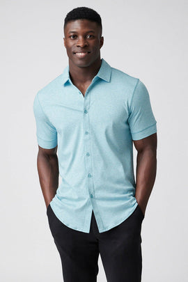 Raffi All Year Round Aqua Cotton Short Sleeve Button up RW22210 - My Filosophy