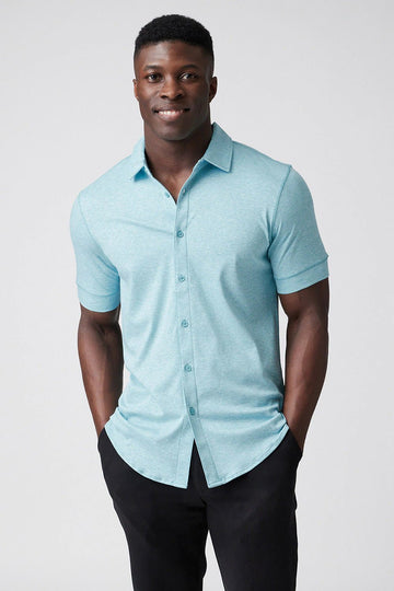 Raffi All Year Round Aqua Cotton Short Sleeve Button up RW22210 - My Filosophy