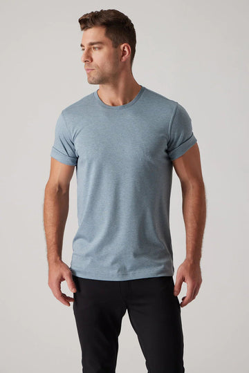 Raffi All Year Round Must Have Crew Neck Aqua Cotton Tee - My Filosophy