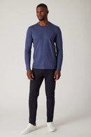 Raffi Aqua Cotton Long Sleeve Crew - My Filosophy