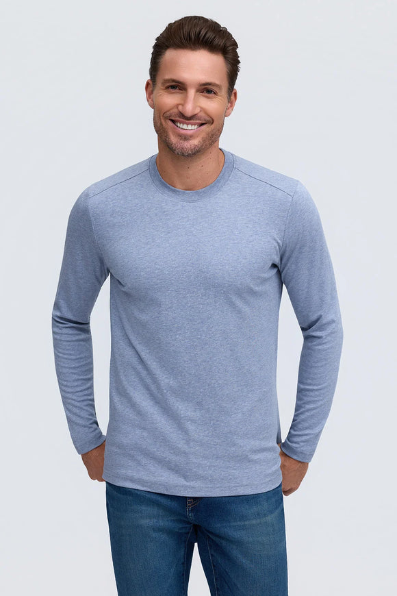 Raffi Aqua Cotton Long Sleeve Crew - JOSH
