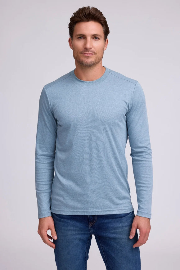 Raffi Aqua Cotton Long Sleeve Crew - JOSH