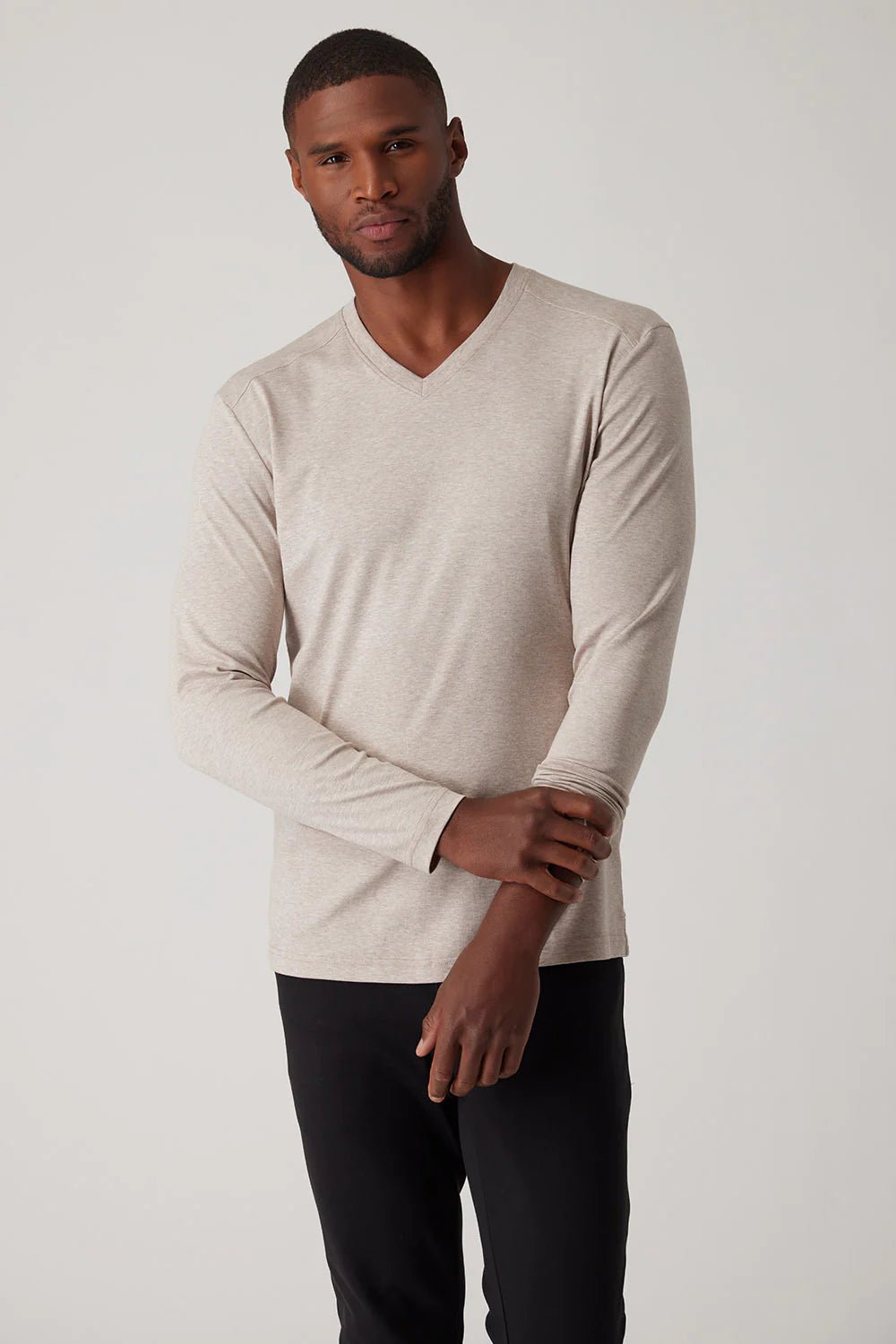 Raffi Pure Aqua Cotton Long Sleeve Classic V-Neck - The Miles - My Filosophy