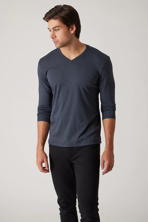 Raffi Pure Aqua Cotton Long Sleeve Classic V-Neck - The Miles - My Filosophy
