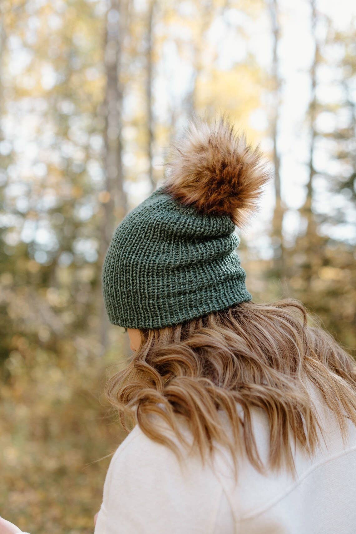 Rocky Mountain Green Knit Beanie Toque with Fur Pom Pom - My Filosophy
