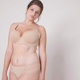 Simone Perele Caresse 3D Plunge Peau Rose Bra 12A316 - My Filosophy