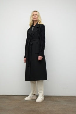 Iris Setlakwe Coat with Cable Knit Sleeve