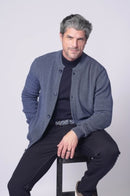 7 Downie Collarless Button up Sweater-2