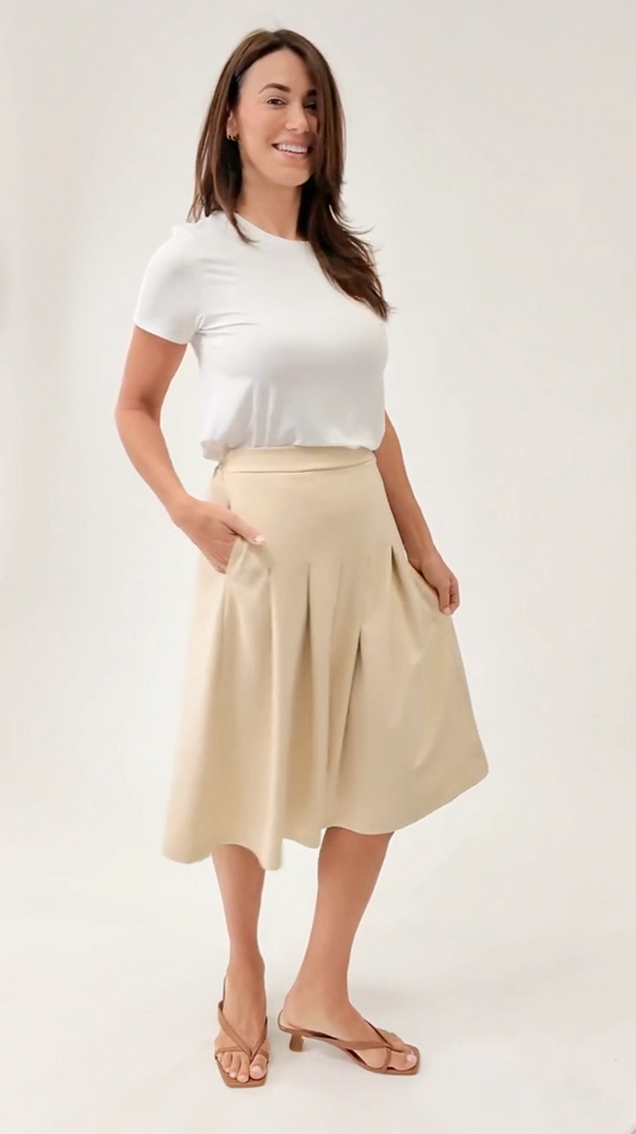 Terrera Eden Pleated Midi Skirt