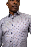 7 Downie Brown Multi-Polkadot Flannel Dress Shirt-3