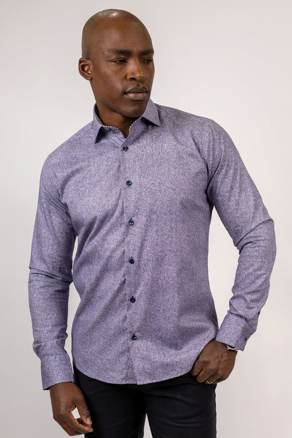 7 Downie Grey & Mauve Abstract Sport Shirt