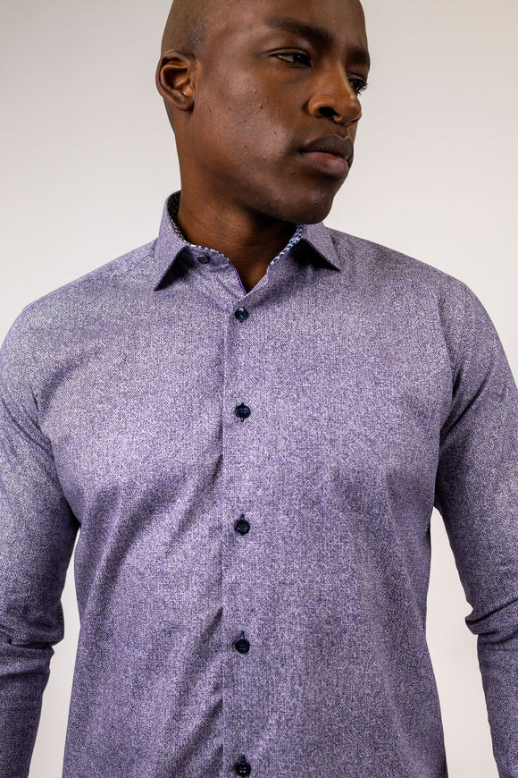 7 Downie Grey & Mauve Abstract Sport Shirt