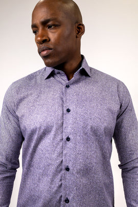 7 Downie Grey & Mauve Abstract Sport Shirt - 0