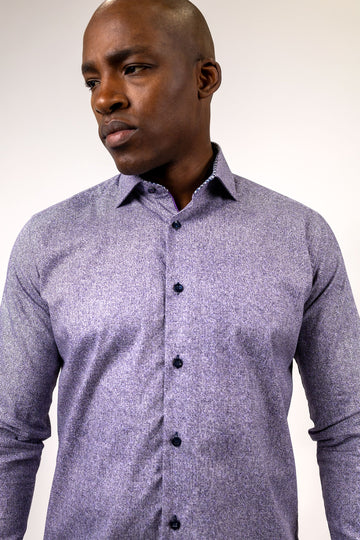 7 Downie Grey & Mauve Abstract Sport Shirt - 0