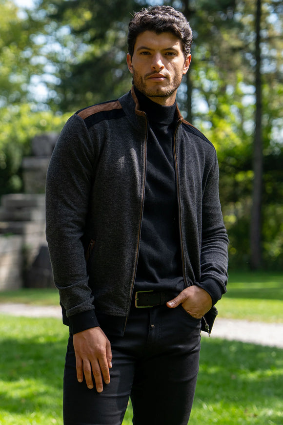 7 Downie Aria Full Zip with Suede Accent