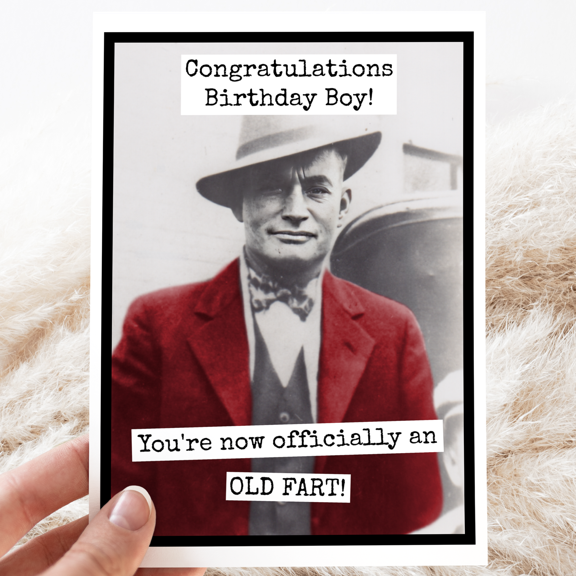 Congratulations Birthday Boy... Vintage Man Greeting Card.