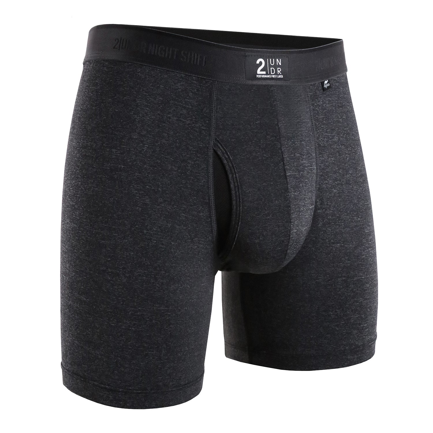 2Undr Night Shift 6" Boxer Brief Solid - Charcoal