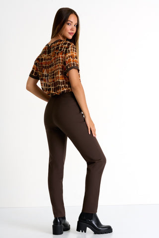 SHAN Straight Fit Trouser- Chocolate