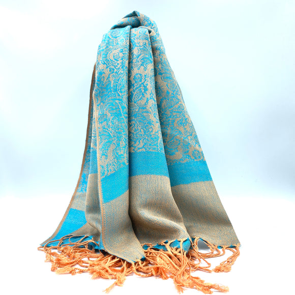 (045) Pale Turquoise and Coral