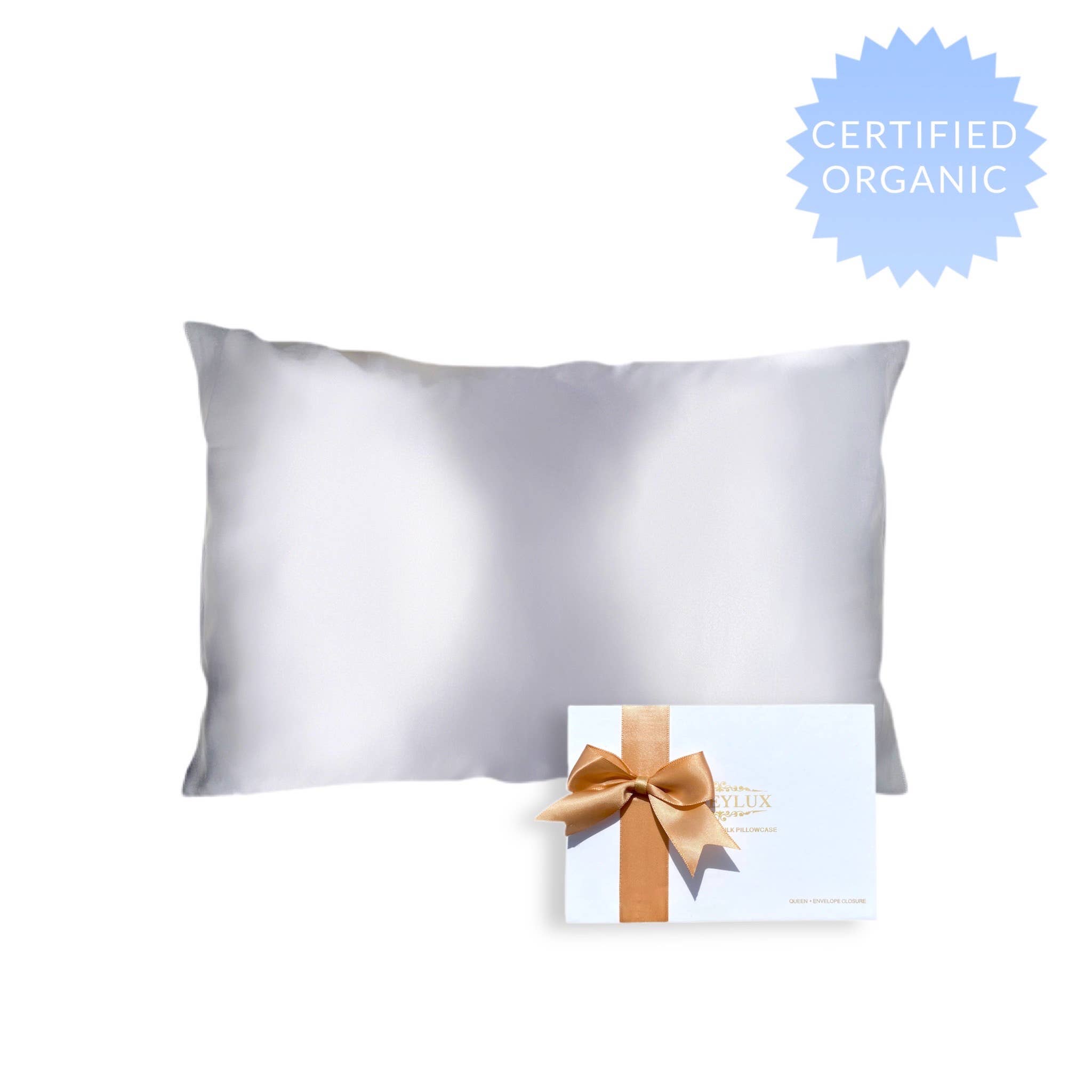 Queen Organic Silk Pillowcase - Light Grey-1