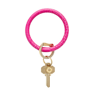 Buy pink-topaz-croc-jeweled-clasp Oventure Leather Big O® Key Rings - ICON Collection