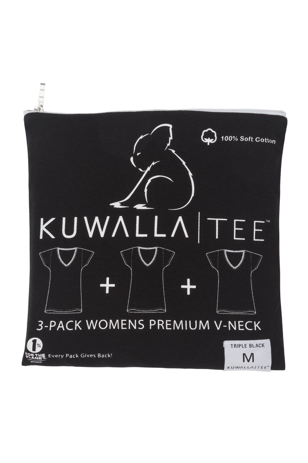 Kuwalla Tee Women 3 Pack Black Vee Neck-3