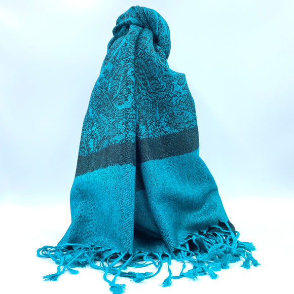 (073) Black and Light Sea Green