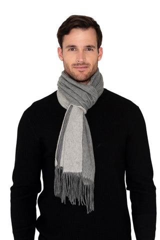 Buy steel-silver Raffi Woven Double Faced Pure Cashmere Scarf HZR4111S